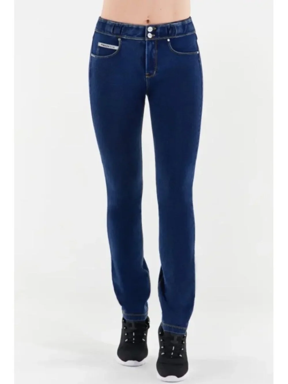 Freddy NOW High Rise Full Length Straight Leg Dark Rinse Hi-Waisted Stretchy S